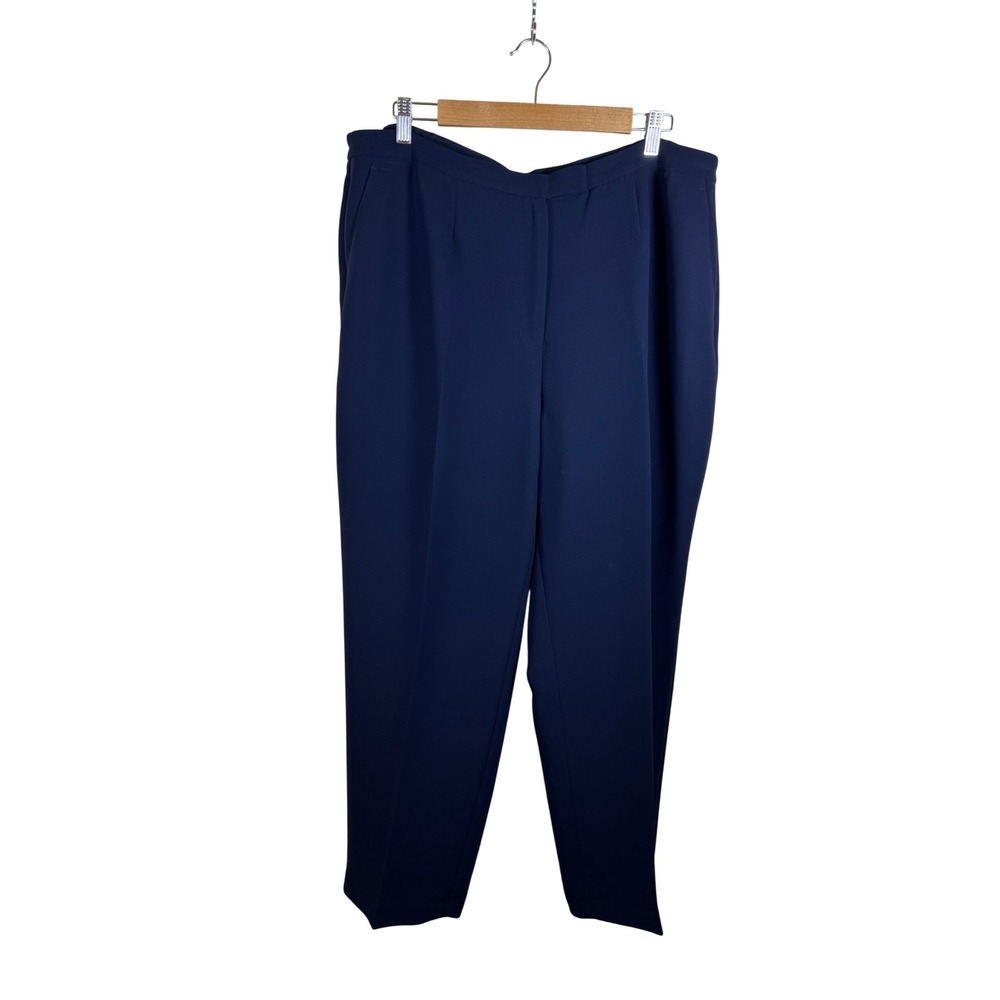 Jones New York Dress Pants Women 18W Navy Blue‎ Straight Leg Career Minimalist